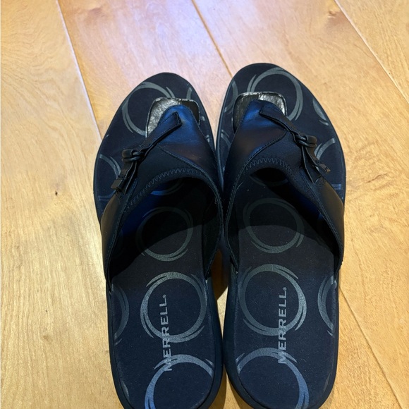 Merrell Women's Grace Black leather flip flop thong sandals sz 9 new - Picture 4 of 6